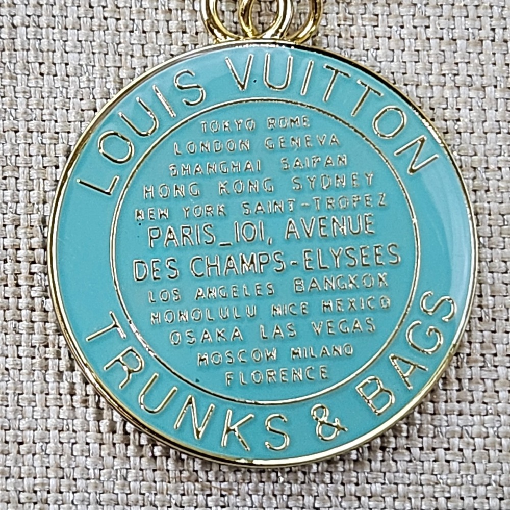 Louis Vuitton Trunks & Bags Charm Unisex OS Turquoise Gold Enamel Bag Pendant - Picture 3 of 5